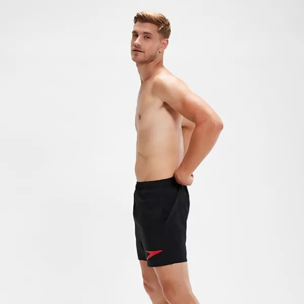 Best Sale Men's Sport Logo 16" Swim Shorts Black/Red Outlet