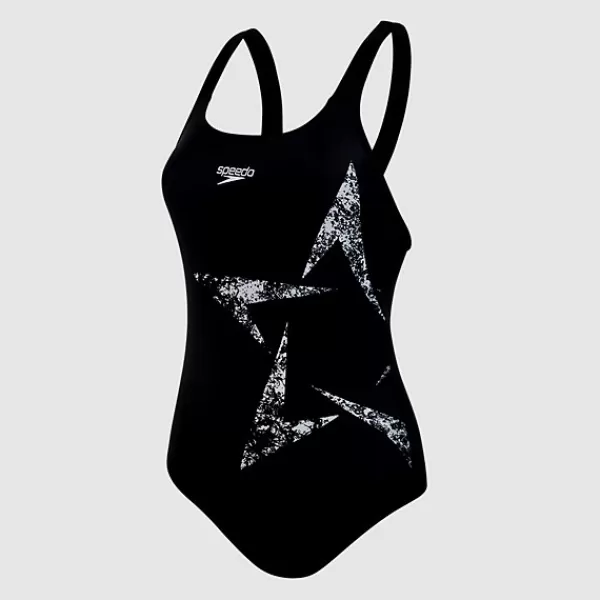 Outlet Women's Boomstar Placement Racerback Black/White Women Swimming costumes