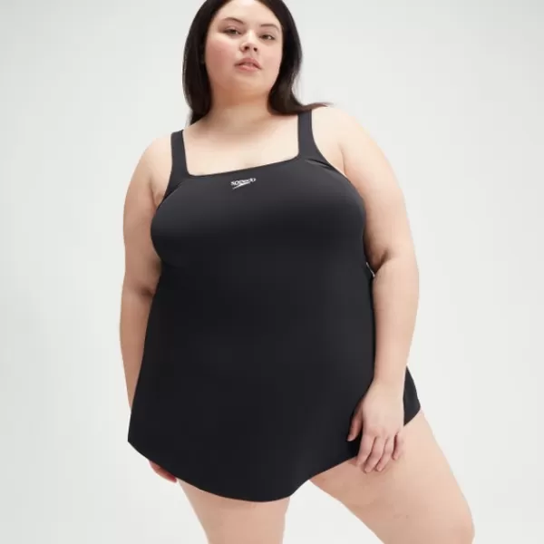 Sale Women's Plus Size Swim Dress Black Women The Classics | Extended Sizing