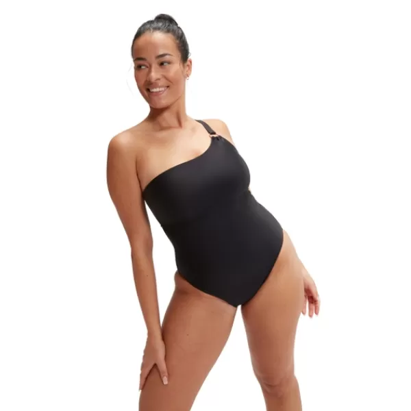 Flash Sale Women's Shaping Asymmetric Swimsuit Black Women Support Swimwear | Swimming costumes