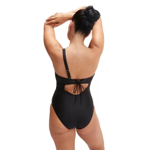 Flash Sale Women's Shaping Asymmetric Swimsuit Black Women Support Swimwear | Swimming costumes