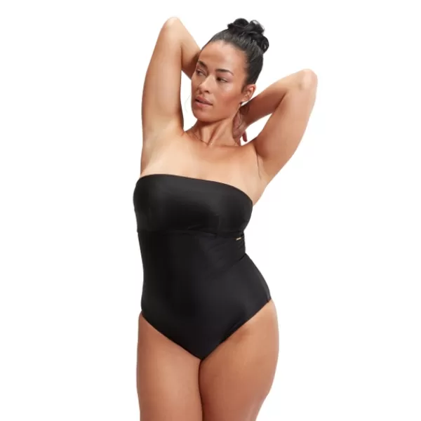 Store Women's Shaping Bandeau Swimsuit Black Women Black Swimsuit | Support Swimwear