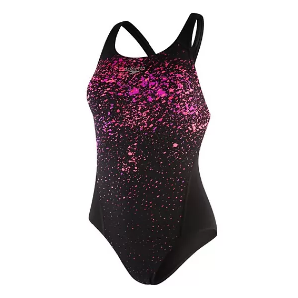 Outlet Women's Speckleflow Placement Racerback Swimsuit Black/Red Women Swimming costumes